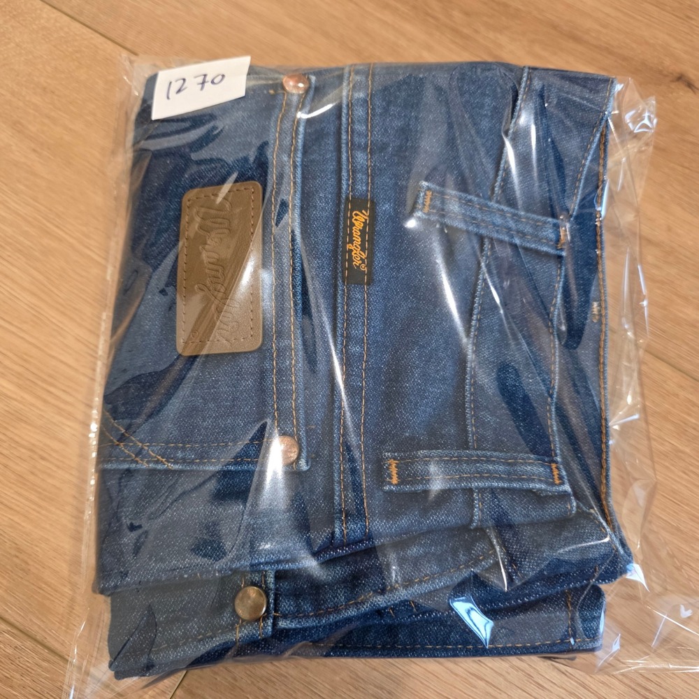 Wrangler 936DEN Cowboy Cut Slim Fit Jeans Mens 30x30 Dark Wash Indigo Denim - Picture 9 of 9